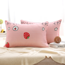 Net red pillowcase 48x74cm small pillowcase Korean single pair zipper couple pink 40x60 one