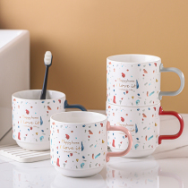 Ceramic gargling cup Nordic INS wind toothbrush cup dental cylinder washing cup suit lovers toothbrushing cup cute for home