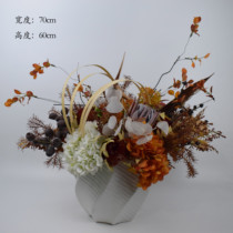 Modern Simple Flowers Flowers Art Green Plant Interior Hotel Front Desk Reception Water Bar Tea Selection