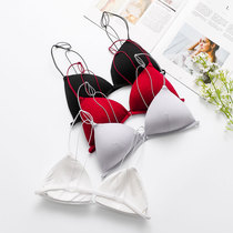 Lingerie beauty back front buckle bra thin belt no underwire triangle cup bra sexy small breast red thin flat chest new model