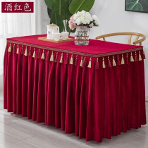 Thickened pure curtain material black red stall cloth fabric stall gold silk tablecloth Flannel display cloth head