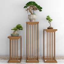 New Chinese flower stand porch table side few flower stand Zen solid wood tea room living room balcony solid wood small table shelf