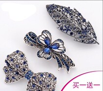 Blue rhinestone hair accessories send mom mother-in-law hairpin middle-aged lady hair card middle-aged elderly headdress spring 