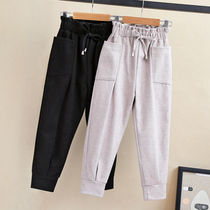 Girls casual pants spring and autumn clothing 2021 New loose Korean version of childrens autumn clothing foreign style wear sports pants