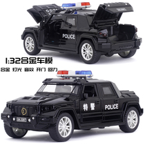 Metal simulation 1 32 Kai Baihe war shield police car car model toy sound and light alloy birthday gift boy
