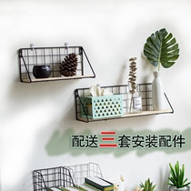 Ins non-perforated kitchen storage rack iron dormitory living room wall wall wall partition toilet bedroom storage
