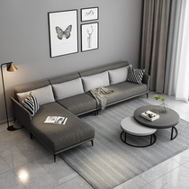 Italian minimalist corner fabric sofa combination simple modern small apartment living room three noble concubine set removable and washable