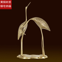 Pure copper fashion living room home accessories crane town house fortune ornaments opening gifts Wangcai evil ornaments