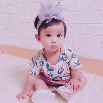 Baby jumpsuit Princess summer short sleeve thin cute baby girl climbing clothes out of clothing Ha clothes newborn clothes