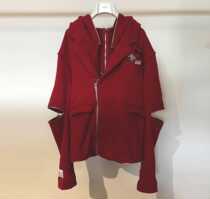 (Official direct mail)SMFK blood red cuff back multi-zipper hoodie CH007R sweatshirt