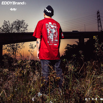 EDDYx world cloth dance competition joint trend street dance loose short sleeve T-shirt cotton top base shirt match suit