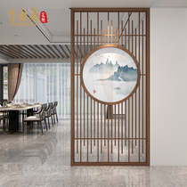 New Chinese solid wood grille screen room partition wall living room hotel entrance entrance entrance background wall small apartment screen