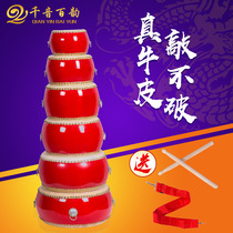 中国红大鼓牛皮鼓儿童玩具小鼓成人早教锣鼓敲打鼓幼儿园打击乐器