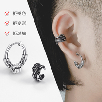 Earrings men without earrings ears clip male iron earrings simple temperament female students painless earrings dark retro earrings