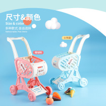 Childrens Shopping Cart Play House Toy Set Kitchen Supermarket Shopping Cart Mini Simulation Fruit Trolley
