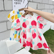 Baby cotton irregular wavy point skirt Korean baby dress 2021 summer new male and female baby skirt