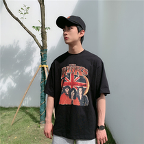 @ Small Stay Home ~ male Rice short sleeve T-shirt tide ins Net red casual T-shirt Street retro T-shirt short sleeve couple T-shirt