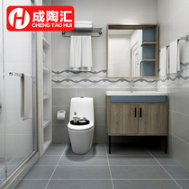 Toilet wall tile cement brick kitchen tile bathroom non-slip floor tile thick gray antique floor tile 300X600