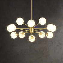  All-copper living room chandelier Light luxury Dining room Bedroom luxury atmosphere home villa designer high-end decorative molecular lamp