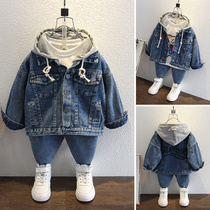 Boys denim jacket spring and autumn 2021 new childrens autumn 345-year-old 7 male baby jacket treasure spring top tide