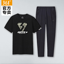 361 Sports Suit Mens 2022 Summer New Short Sleeves Speed Dry Long Pants Light And Breathable Casual Running Sportswear