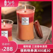 WoodWick United States imported soybean wax scented candle fragrance home bedroom birthday hand gift The same paragraph