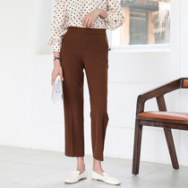 Autumn quality feel caramel suit pants retro simple ankle-length pants loose casual straight pants joyfully slim thin