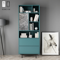 Nordic light extravagant bookshelves Shelf minimalist modern bookcase combined living-room show shelves stainless steel metal floor lockers