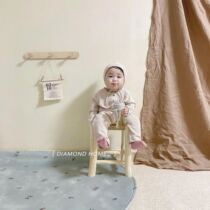 ins Korea baby children play mat olive flower printing and dyeing carpet baby crawling mat round lush carpet