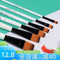  Boyuan row pen set Painted nail art full set nylon oil painting pen Flat head gouache brush Acrylic paint brush