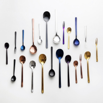 Korean 304 stainless steel knife and fork spoon coffee spoon soup spoon long handle spoon rice spoon household dessert spoon spoon spoon