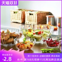 Lotus Bowl Ice Powder Bowl Sugar Bowl Dessert Bowl Large Fruit Salad Bowl Condiment Seasoning Bowl Rice Transparent Glass Bowl