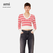 AMI Womens Fall Winter 22 new designer wool-blend V-neck sweater