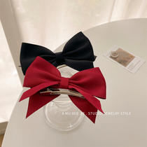 Red Bow Tie Hair Clip Woman Summer Trumpet Top Clip Black Cute Day Ensemble Ultra Fairy Princess Card Duckbill Clip Clip