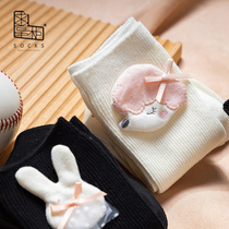 Begging Dispensers Pile Socks Socks Womens Pure Cotton Fall Day Department Cute Cartoon Creative Personality College Wind Black & White Middle Silo Socks