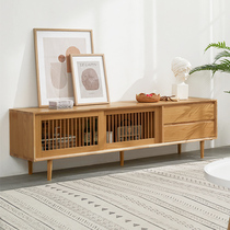 Nordic TV Cabinet ins Wind light luxury small apartment modern simple room solid wood TV table storage TV cabinet