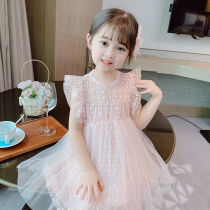 Girl baby princess dress 2020 Summer new childrens clothes childrens puffy mesh dress Super foreign girl dress