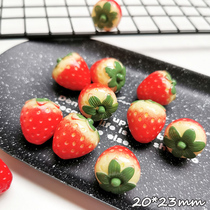 Cute three-dimensional simulation fresh fruit small strawberry DIY EPOXY phone case keychain earrings filled decoration