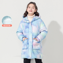 Balacara girls down jacket with long section thickened 2021 Winter fit new childrens jacket 202421107005