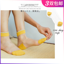 Glass socks women Summer ultra-thin crystal socks HENNY RUE transparent anti-hook silk wear-resistant color middle tube womens socks 1820