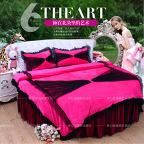 Round bed bedding four-piece round bed 4-piece bedding Crystal Velvet Rose Princess