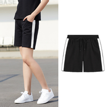 Sports Shorts Womens 2021 Summer New Korean Slim Cotton Loose Running Bar Black Casual Pants
