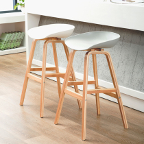 Nordic solid wood bar chair bar chair bar stool modern simple high stool home casual bar chair Cafe high stool