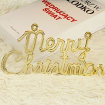 Christmas Merry Christmas Happy English Flower Rings Hanging in English Alphabet Golden Christmas Size Number