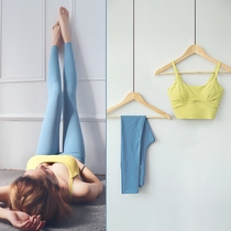 Sports suit womens 2021 summer bra trousers two-piece set sexy suspenders Gym yoga suit female beginner