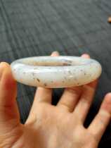 A Jingjia spot Hetian Jade Qinghai material boutique Wild niugou osmanthus cake rough round bracelet