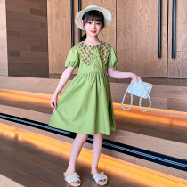 Girls dress summer small fragrance dress 2022 new childhood summer wear childhood wear fashion dress tide