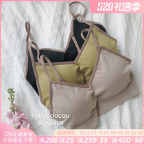 Mulberry Silk V Collar Harnesses Small Vest Girl Short inner lap Merit back net red popcorn Sleep Sports Underwear with chest cushion