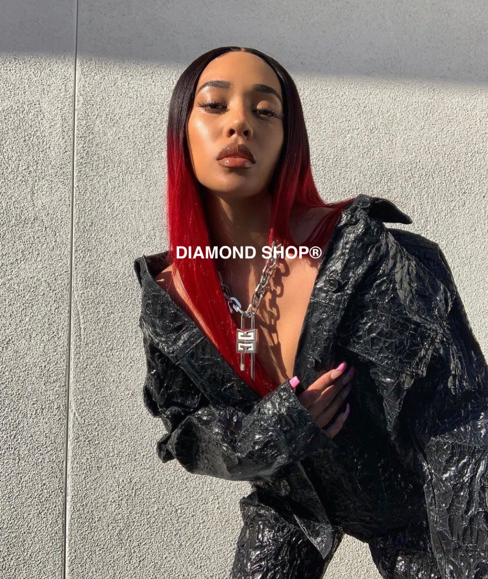 Gvc G letter key lock padlock decorated with coarse chain necklace male and female coals