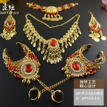 Belly Dance Performance Jewelry Indian Dance Accessories Jewelry 6-piece Headwear Earrings Bracelet Necklace Set Promotion
